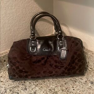 Coach Dark Brown Signature Satchel